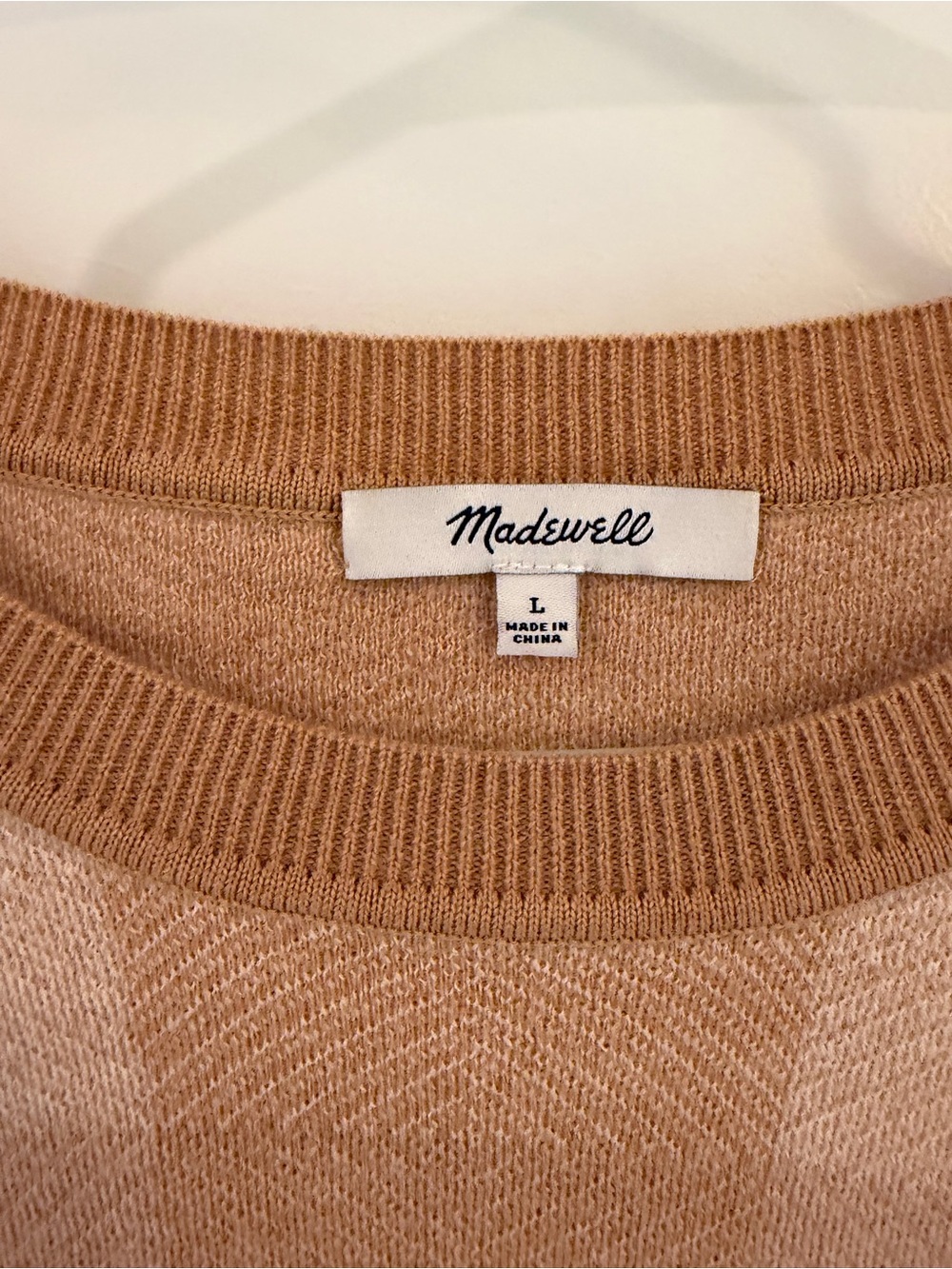 Madewell Beige & Tan Plaid Crewneck Sweater - Picture 2 of 3